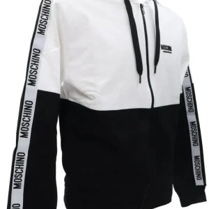 Moschino Uomo Felpe-Felpa con Cappuccio e Cerniera V1A1721 Bianco