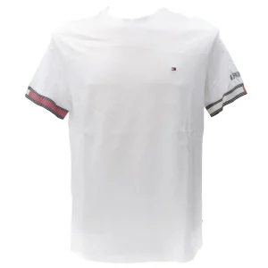 Tommy Hilfiger Uomo T-Shirt-FLAG CUFF REGULAR TEE 34430 Bianco