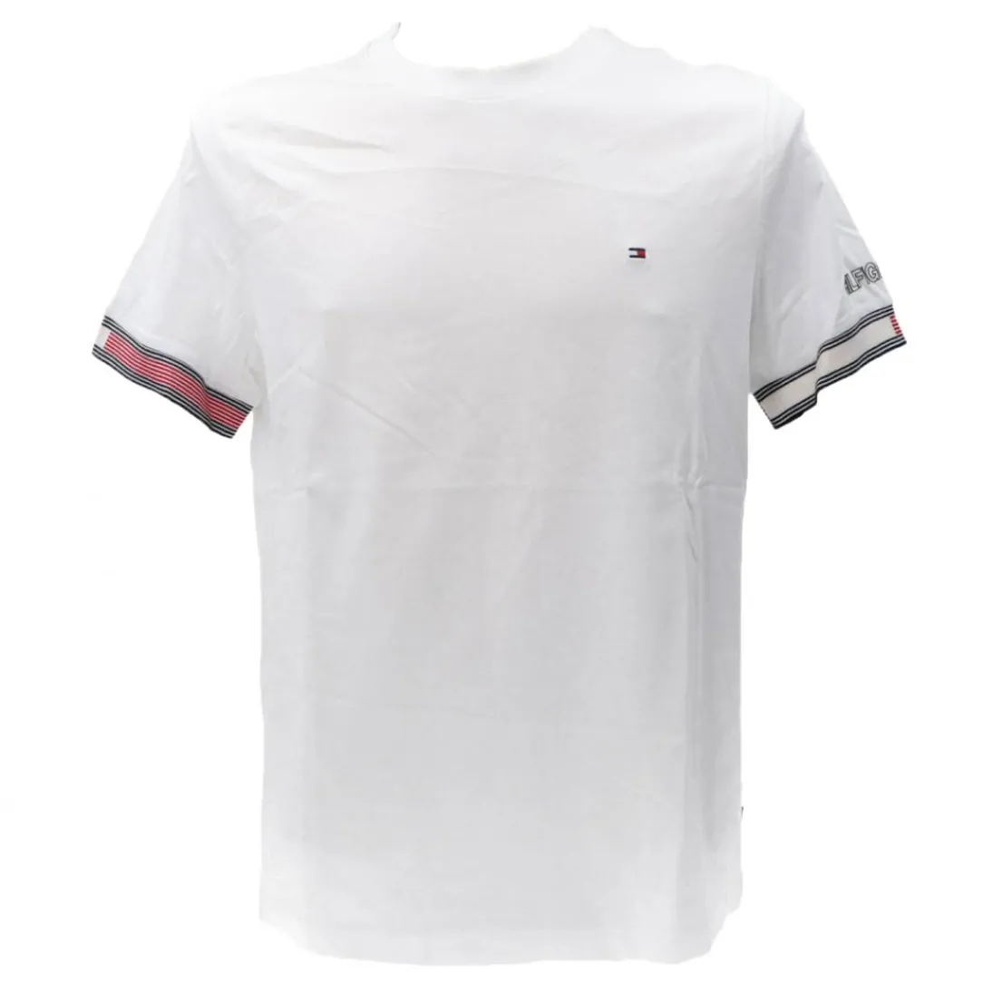 flag_cuff_regular_tee__bi_0.webp Tommy Hilfiger Uomo T-Shirt-FLAG CUFF REGULAR TEE 34430 Bianco