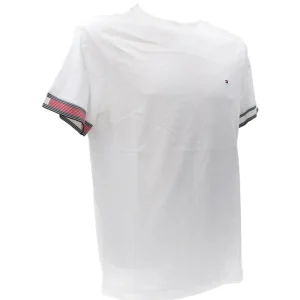 Tommy Hilfiger Uomo T-Shirt-FLAG CUFF REGULAR TEE 34430 Bianco