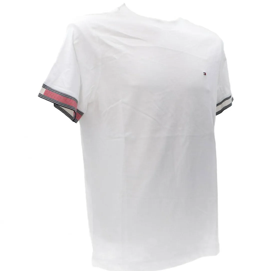 flag_cuff_regular_tee__bi_1.webp Tommy Hilfiger Uomo T-Shirt-FLAG CUFF REGULAR TEE 34430 Bianco