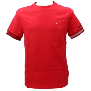 Tommy Hilfiger Uomo T-Shirt-FLAG CUFF REGULAR TEE 34430 Rosso
