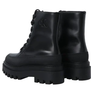 Calvin Klein Donna Anfibi-FLATFORM LACE UP BOOT LTH Nero