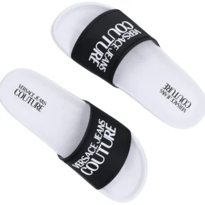 Versace Uomo Scarpe Mare-FONDO SLIDE DIS. SQ2 Bianco Nero