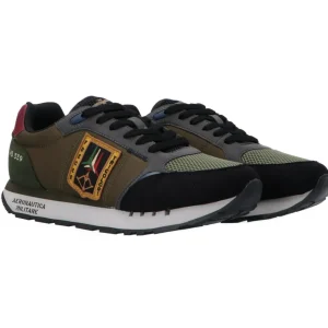 Aereonautica Militare Uomo Sneakers-Frecce tricolore SC292CT3331 242 Verde scuro