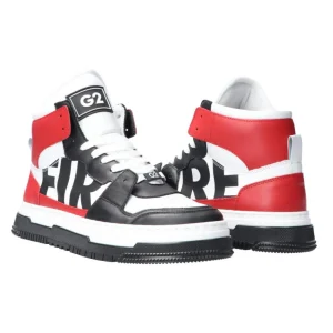 G2Firenze Uomo Sneakers-G2 Maxi logo stringata Bianco/Nero