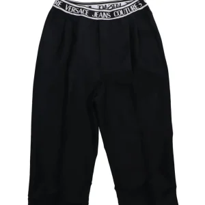 Versace Abbigliamento Pantaloni-77GAA101 LOGO TROUSERS CANVAS Nero