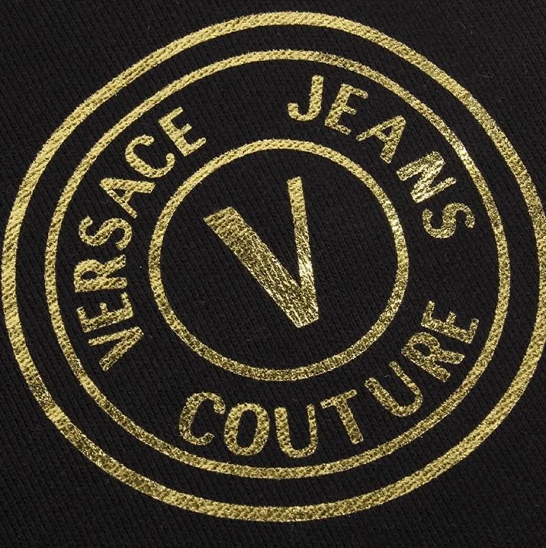 gaat_logo_pant_nero_oro_2.webp Versace Abbigliamento Tute-73GAAT06 LOGO PANT. Nero Oro