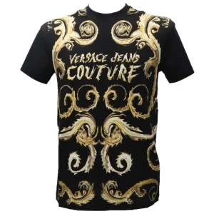 Versace Uomo T-Shirt-77GAH6SC JERSEY CHROMO GOLD Nero