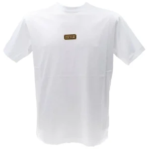 Versace Uomo T-Shirt-77GAHT08 LOGO PLACKET Bianco