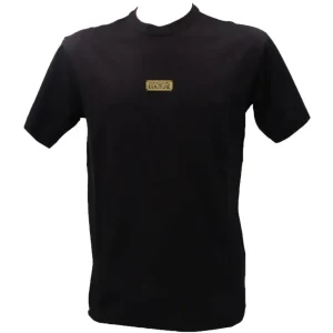 Versace Uomo T-Shirt-77GAHT08 LOGO PLACKET Nero