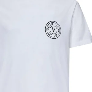 Versace Uomo T-Shirt-74GAHT06 VEBLEM RUBB SMALL Bianco