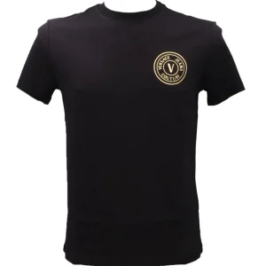 Versace Uomo T-Shirt-74GAHT06 VEBLEM RUBB SMALL Nero Oro