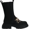 Gaelle Paris Donna Stivaletti E Stivali-GBCDP3121 ECOPELLE CON CHARMS Nero