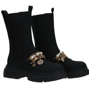 Gaelle Paris Donna Stivaletti E Stivali-GBCDP3121 ECOPELLE CON CHARMS Nero
