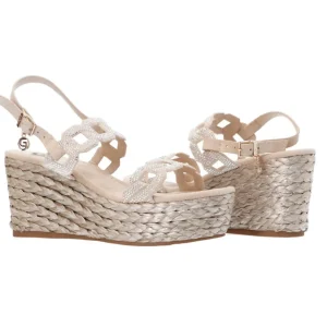 Gold&Gold Donna Sandali-GC681 zeppa Beige