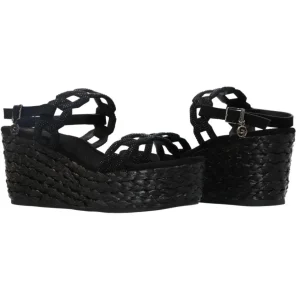 Gold&Gold Donna Sandali-GC681 zeppa Nero