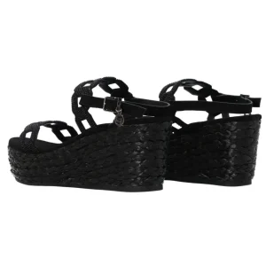 Gold&Gold Donna Sandali-GC681 zeppa Nero