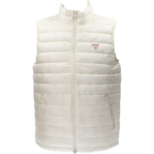 Guess Abbigliamento Smanicato-GJ HODED PUFFER VEST Bianco Panna