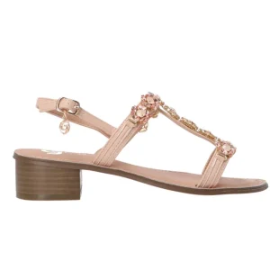 Gold&Gold Donna Sandali-GL788 pietra strass Beige