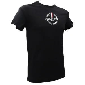 Tommy Hilfiger Uomo T-Shirt-GLOBAL STRIPE WREATH TEE 34388 Nero