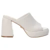 Gold&Gold Donna Sandali-GU241 sabot tacco largo Off white