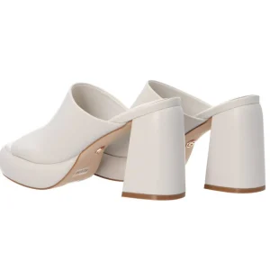 Gold&Gold Donna Sandali-GU241 sabot tacco largo Off white