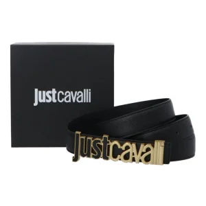 Just Cavalli Donna Cinture-JC METAL LETTERING SAFFIANO Nero