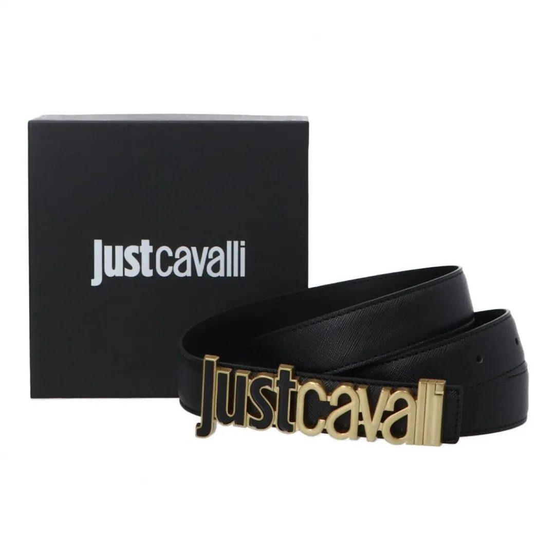 jc_metal_lettering_saffia_1.webp Just Cavalli Donna Cinture-JC METAL LETTERING SAFFIANO Nero