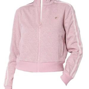 Guess Donna Felpe-JEAN G LOGO FULL ZIP SWEATSHIRT Rosa