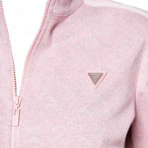 Guess Donna Felpe-JEAN G LOGO FULL ZIP SWEATSHIRT Rosa