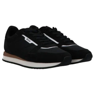 Boss Uomo Sneakers-Kai Runn leather nylon bianco nero
