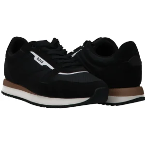 Boss Uomo Sneakers-Kai Runn leather nylon bianco nero