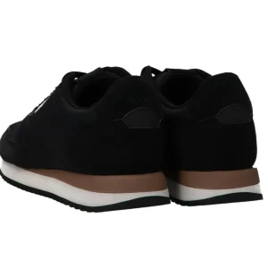 Boss Uomo Sneakers-Kai Runn leather nylon bianco nero