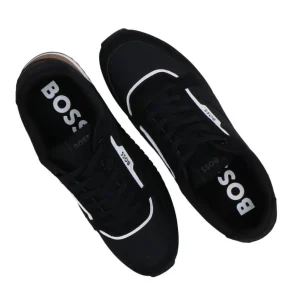 Boss Uomo Sneakers-Kai Runn leather nylon bianco nero