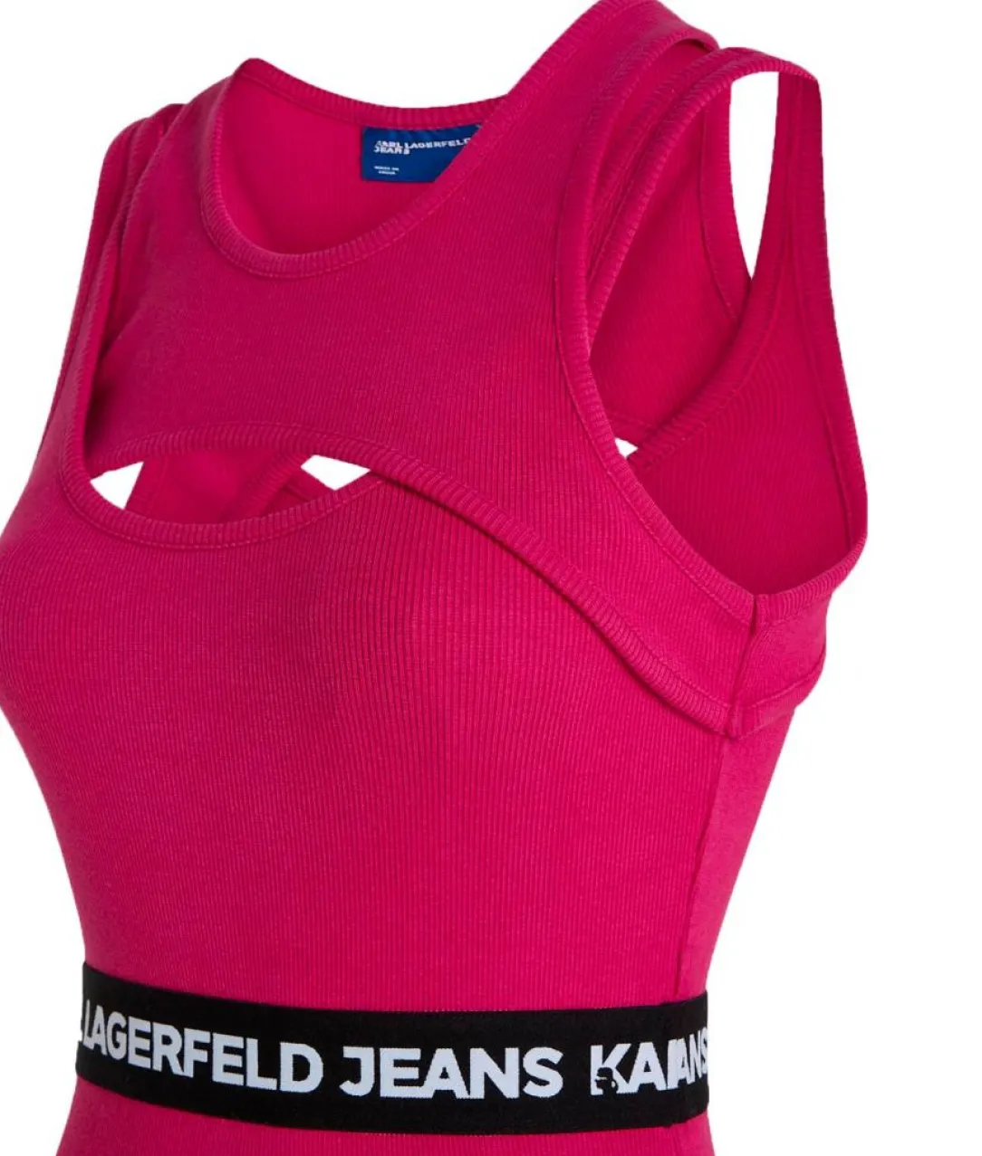 kjl_logo_elastic_tank_j_f_1.webp Karl Lagerfeld Donna Vestiti-KJL LOGO ELASTIC TANK 241J1303 Fucsia