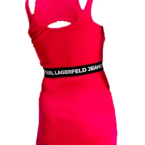 Karl Lagerfeld Donna Vestiti-KJL LOGO ELASTIC TANK 241J1303 Fucsia