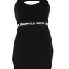 Karl Lagerfeld Donna Vestiti-KJL LOGO ELASTIC TANK 241J1303 Nero