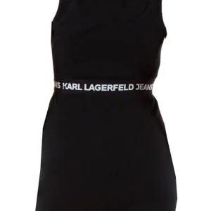 Karl Lagerfeld Donna Vestiti-KJL LOGO ELASTIC TANK 241J1303 Nero