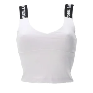 Karl Lagerfeld Donna Top-KLJ LOGO BRA TOP 241J1705 Bianco