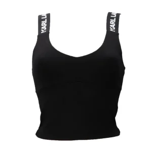 Karl Lagerfeld Donna Top-KLJ LOGO BRA TOP 241J1705 Nero