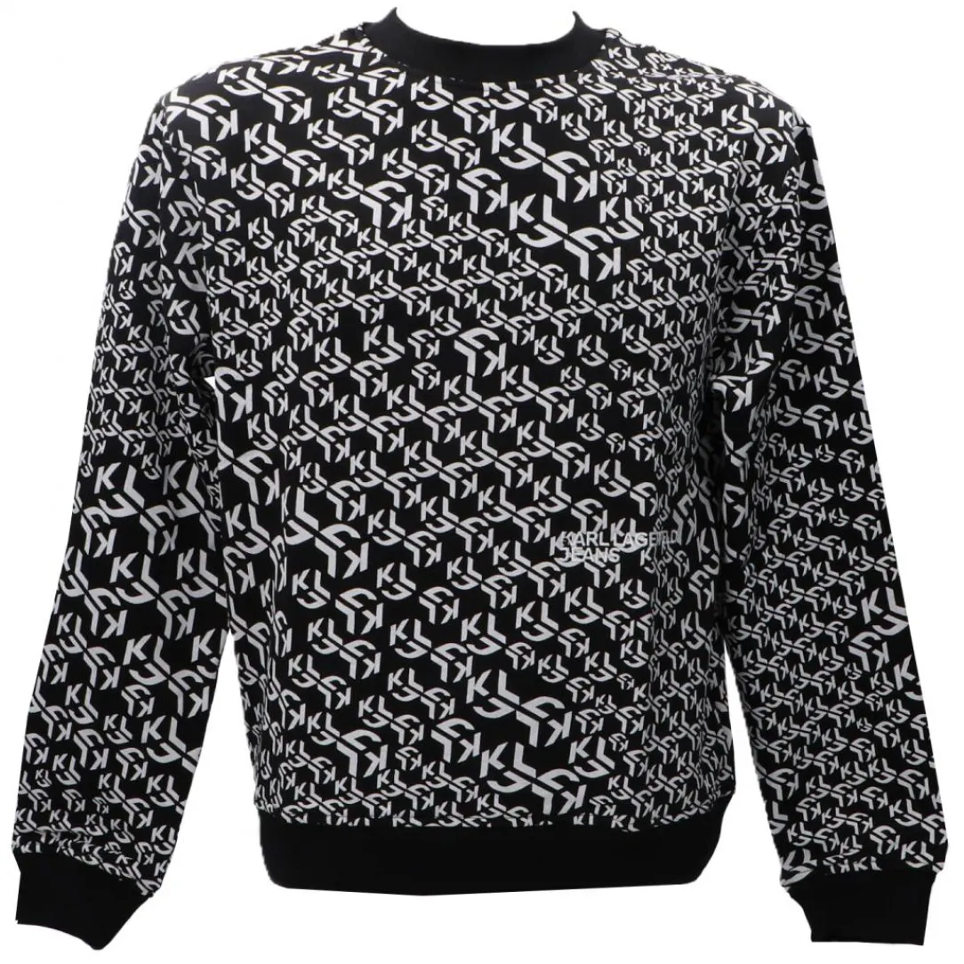 klj_reg_monogram_sweat_d__0.webp Karl Lagerfeld Uomo Felpe-KLJ REG MONOGRAM SWEAT 246D1803 Nero
