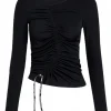 Karl Lagerfeld Donna Top-KLJ RUCHED TOP 246J1710 Nero