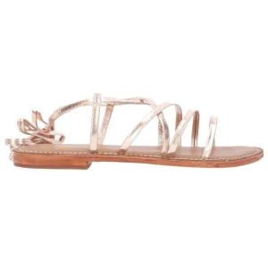 Coral Blue Donna Sandali-LACCI IN PELLE Oro