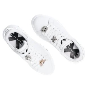 Richmond Donna Sneakers-Leather strass woman Argento