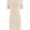 Guess Donna Vestiti-LISE 4G LOGO DRESS Bianco Panna