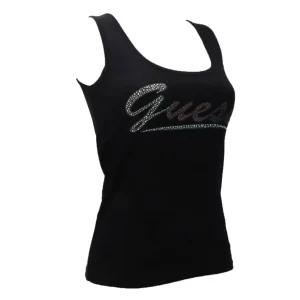 Guess Donna Canotte-LOGO TANK TOP Nero