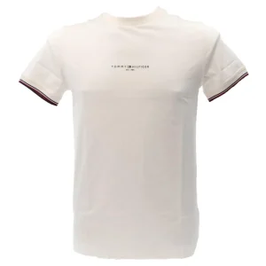 Tommy Hilfiger Uomo T-Shirt-LOGO TIPPED TEE 32584 Beige Panna