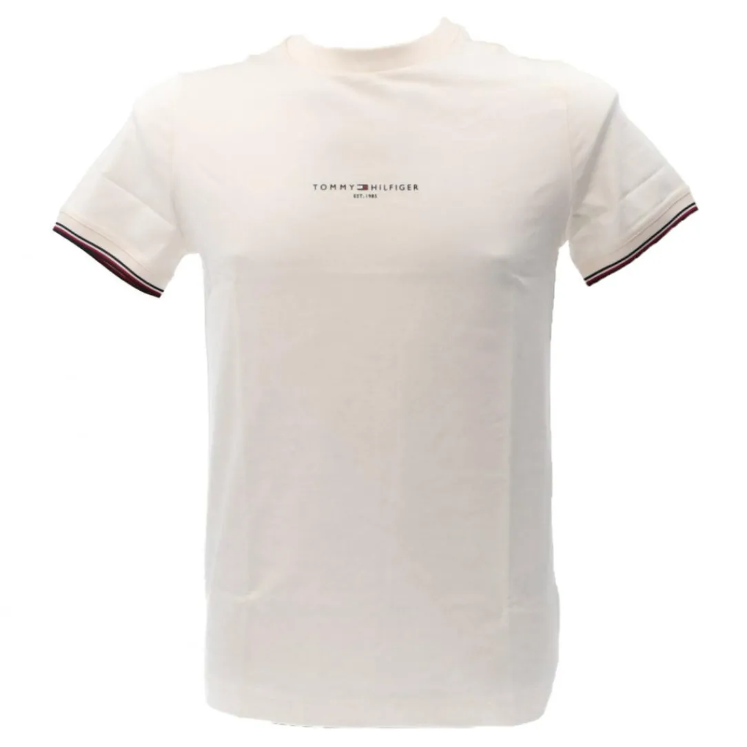 logo_tipped_tee__beige_pa_0.webp Tommy Hilfiger Uomo T-Shirt-LOGO TIPPED TEE 32584 Beige Panna