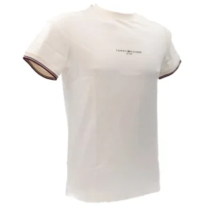 Tommy Hilfiger Uomo T-Shirt-LOGO TIPPED TEE 32584 Beige Panna